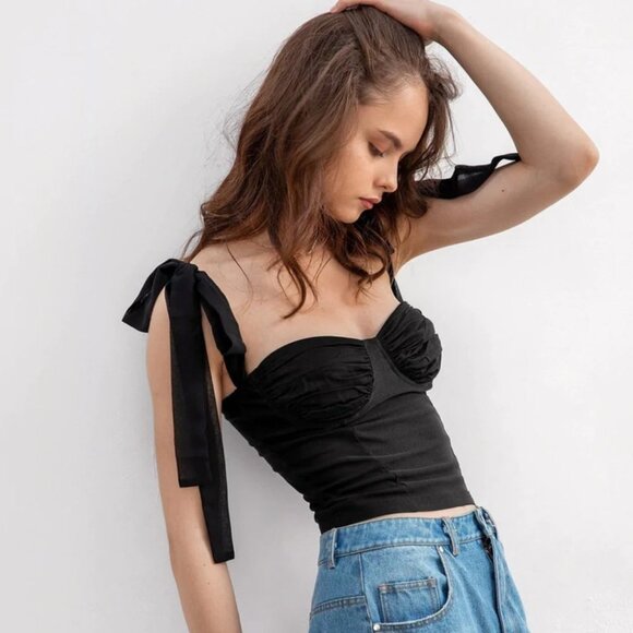 NWT J.ING Breezy Days Black Tank Top - Picture 4 of 4